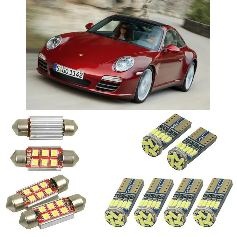 Interior led Car lights For porsche 911 targa 997 car accessories boot light License Plate Light 10pc