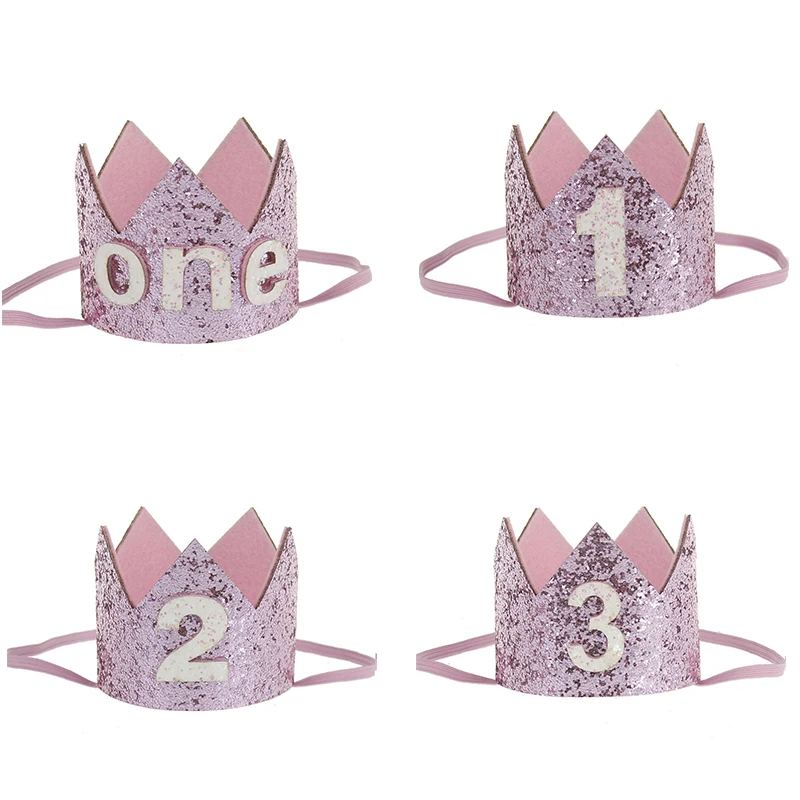 Number 1 2 3 happy Birthday Crown Headband Hat Kids 1st 2nd 3rd Birthday Party Decoration Baby Shower Decor Baby Birthday Hat