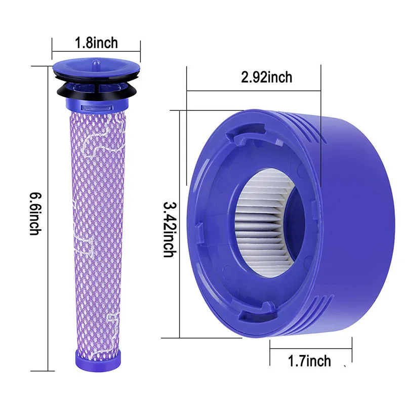 Für dyson v7 v8 schnur loser staubsauger 600-01/600-01 vorfilter hepa post filter ersatzteile zubehör