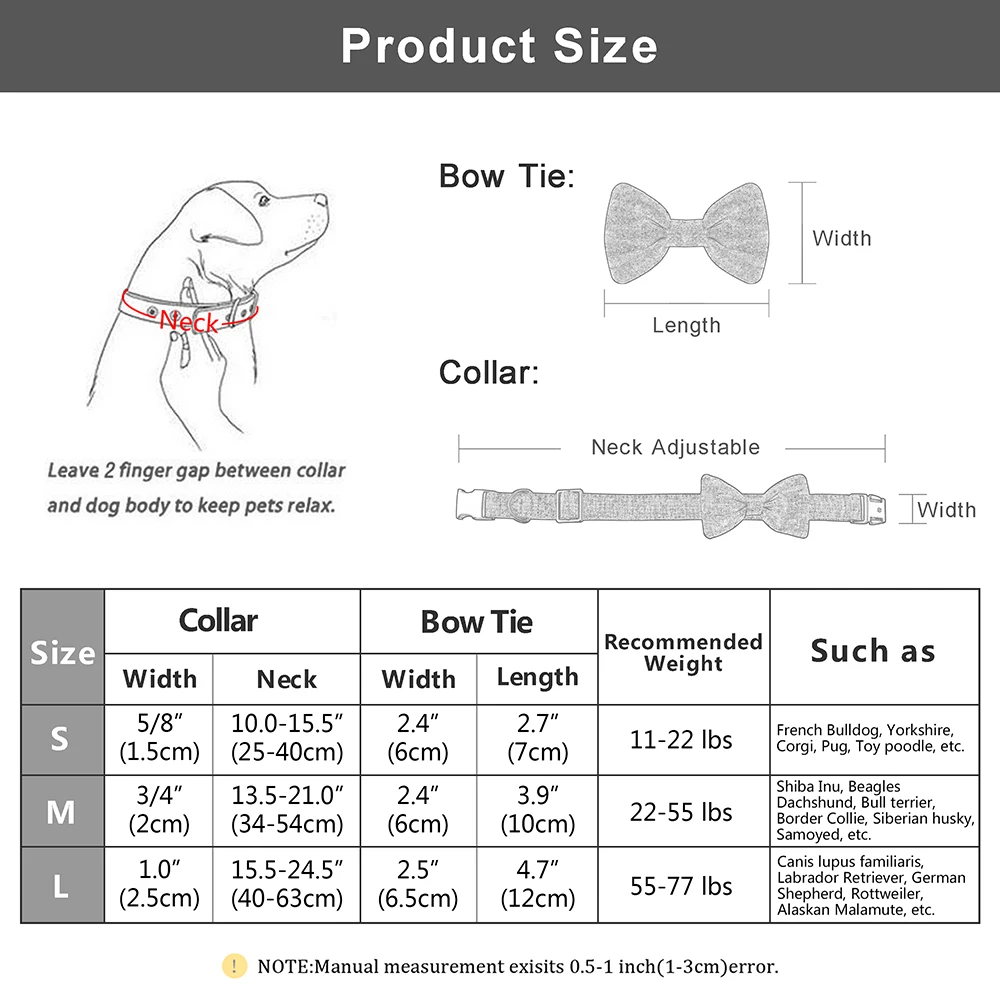 Personalized Dog Collar With Bow Tie Soft Woolen Cloth Dogs ID Collars Anti-lost Free Engraving Cute Bowknot Pet Accessories