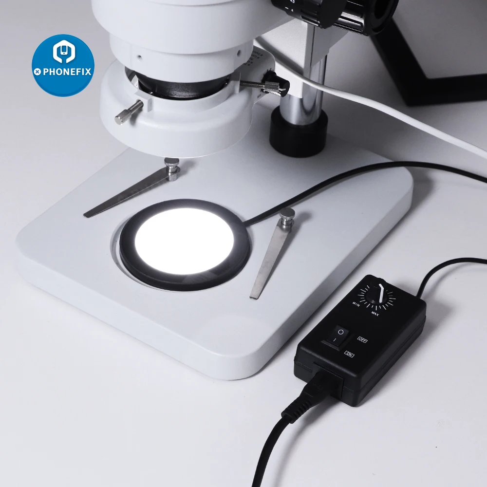 Microscope LED Ring Bottom Light Source Backlight Illuminator for Monocular Binocular Trinocular Microscope Eliminate Shadow