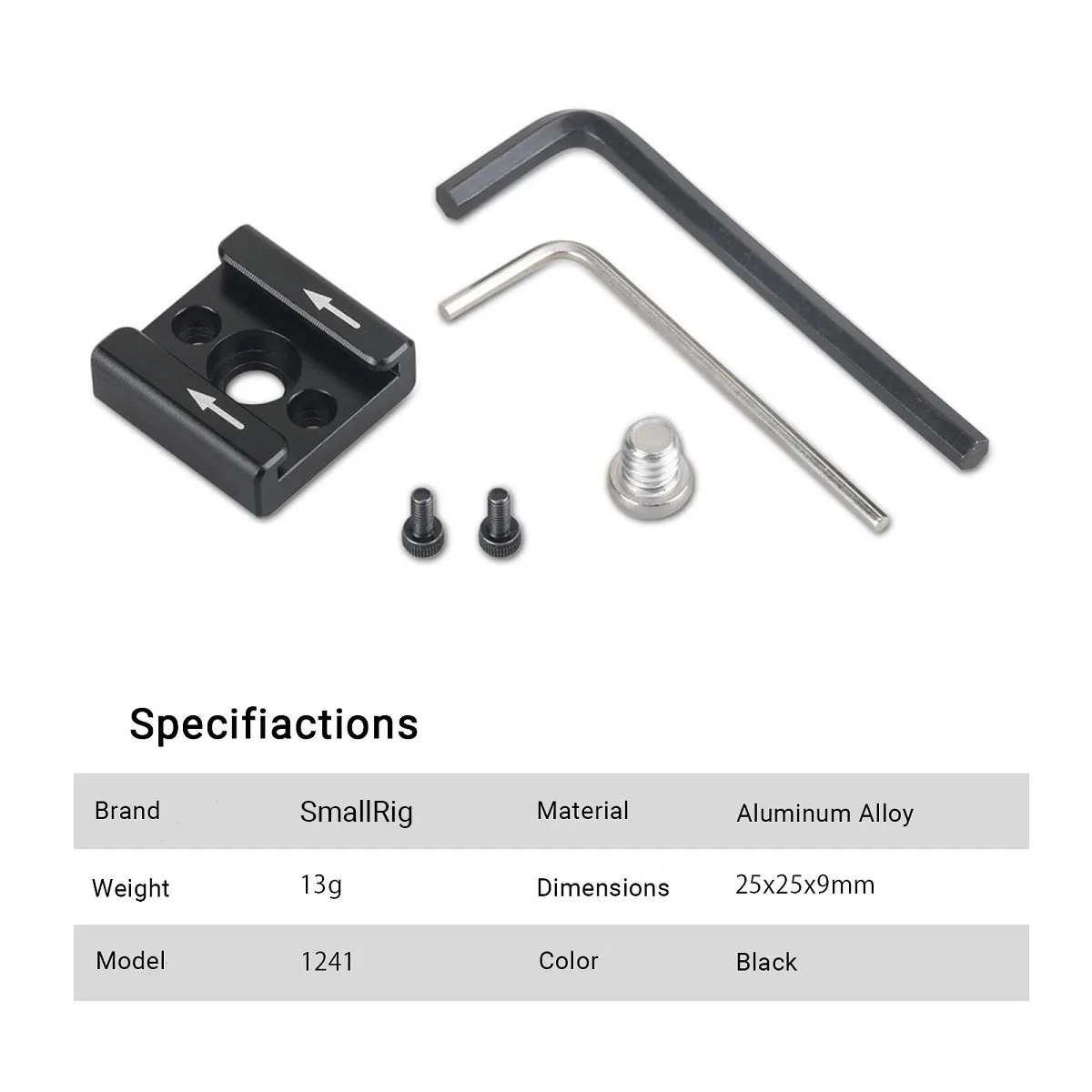 SmallRig อะแดปเตอร์รองเท้าเย็นรองเท้ามาตรฐานประเภท1/4และ M2.5สกรูสำหรับกล้องแฟลชหน้าจอแอลอีดีอุปกรณ์เสริมกล้อง1241
