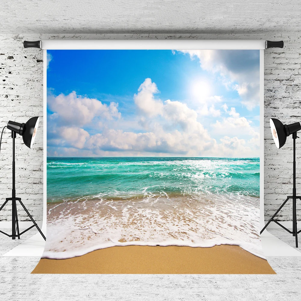 

VinylBDS Summer Seaside Photography Backdrops Beach Backgrounds for Photo Studio Children Photography Props Backdrops