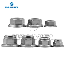 Wanyifa 티타늄 너트 M6 M8 M10 M12 플랜지 나일론 잠금 너트 자전거 오토바이 자동차 Ti 패스너 1pcs
