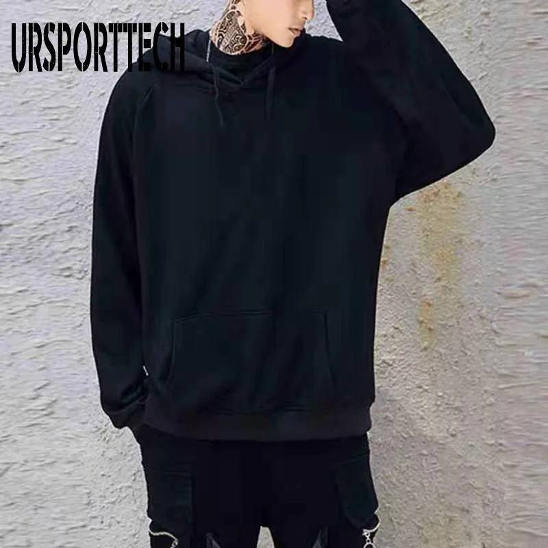 URSPORTTECH Hoodies Sweatshirt Men Women Hoodie Sweatshirt Loose Hip Hop Streetwear Hooded Pullover Patchwork Couple Hoodies