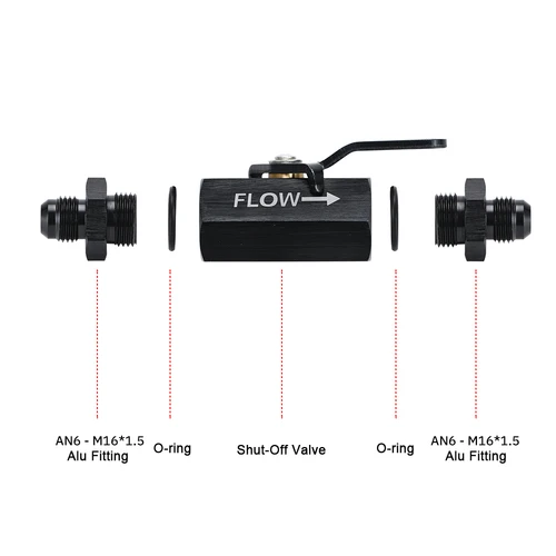 Imagen 2 del producto Envío gratuito-AN6 AN8 AN10 filtro de combustible en línea de aluminio válvula de cierre Válvula de corte con palanca de Cable 1 pieza