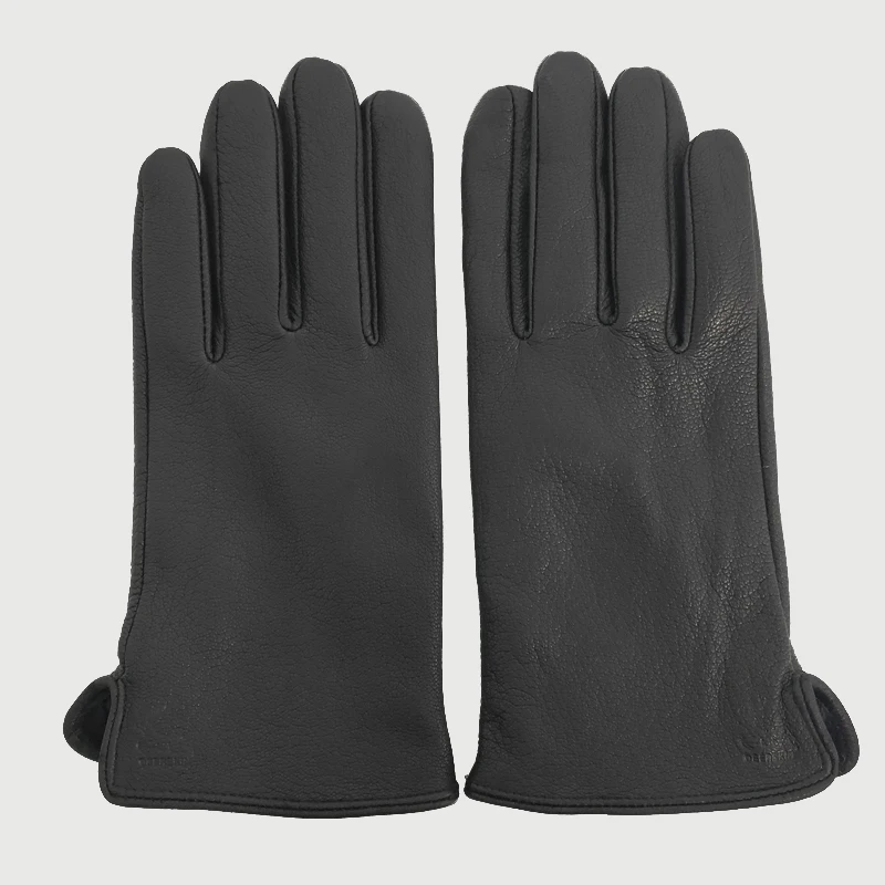 Winter Gloves men’s Leather Gloves Deerskin Thickened Water Wave Style Cashmere lining  Autumn And Winter Warm Free Shipping