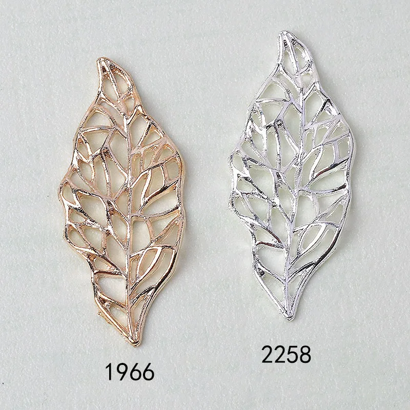 10PC Gold/silver color Alloy Hollow Leaf Branch Charm Hollow leaf Pendant for Wedding jewelry DIY Handmade Jewelry Making