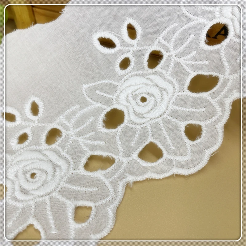 Width 8cm Embroidery Cotton Fabric Edge Accessories Cotton Handmade diy Lace Edge Sofa Curtain Clothing Material