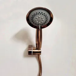 rose Gold Color abs Hand Held Shower Head Wall Holder Bracket 1.5M Hose Set Water Saving Bathroom Handheld Sprayer TH987