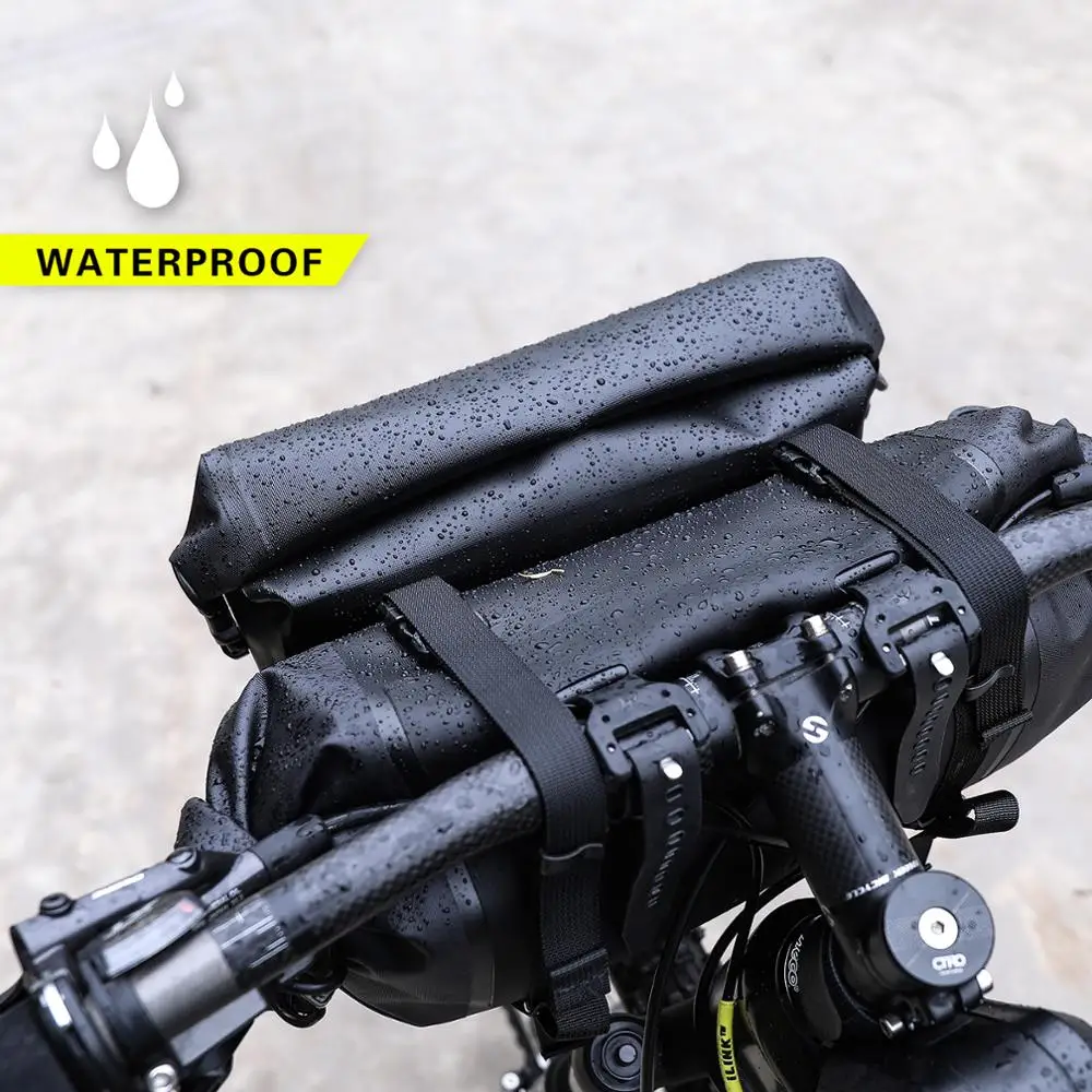 Rhinowalk 2023 Handlebar Bag Bicycle Bag Waterproof Big Capacity 2-piece Front Tube Cycling Bag MTB Frame Trunk Bike Accessories