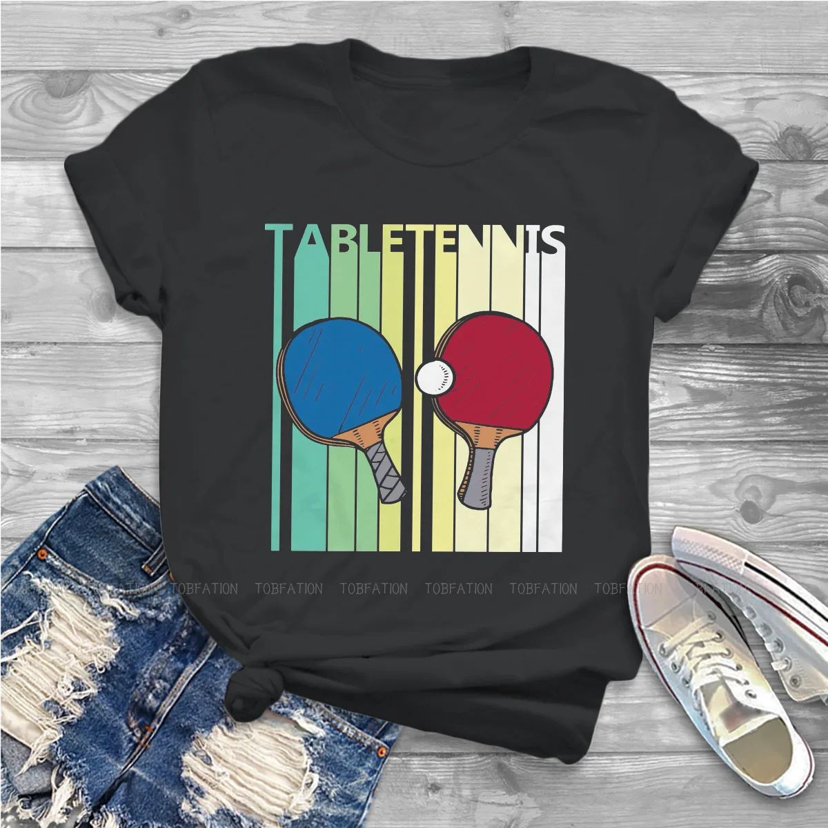 Table Tennis W Fashion TShirts Table Tennis Female 4XL Harajuku Fabric Tops T Shirt O Neck Big Size