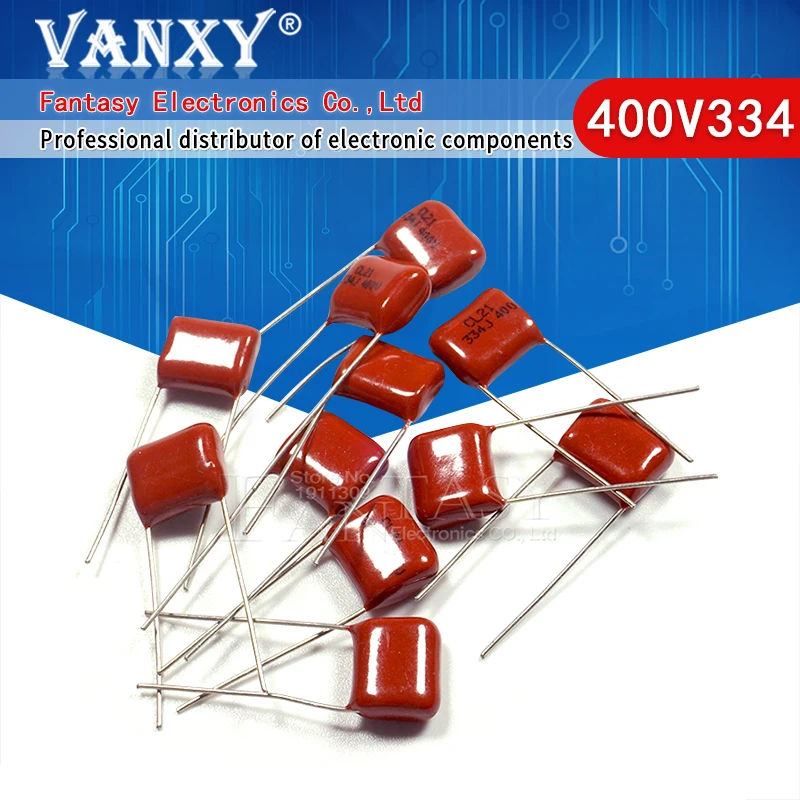 10 sztuk 400V334J 0.33UF Pitch 10mm 400V 330NF 334 CBB kondensator folii polipropylenowej