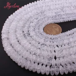 Natural White Rock Crystal Quartz Stone Beads Rondelle For Necklace Bracelats Loose Strand 15