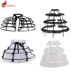 Costumebuy Women Hollow Short Bird Cage sottoveste Cosplay Hoops Wedding Prom Crinoline Slip Vintage rococò Underskirt