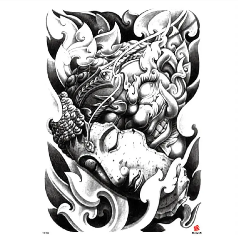 48*35 cm Old school style dark snake large tattoo stickers waterproof temporary flash  full back Rose python body art T1828
