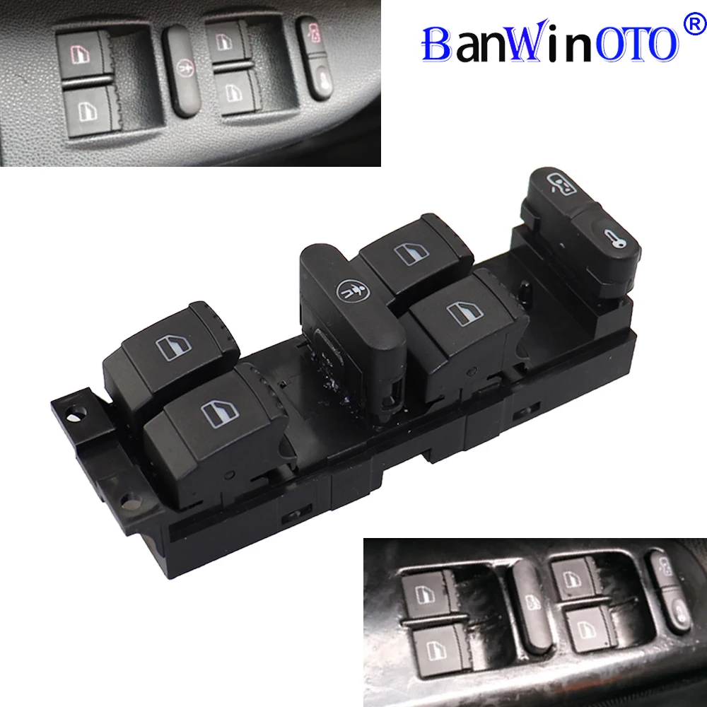 Window Panel Master Control Switch For VW Golf MK4 Jetta Bora Passat B5 Seat Leon Toledo Superb 2000 2001 2002 2003 2004 1J49598