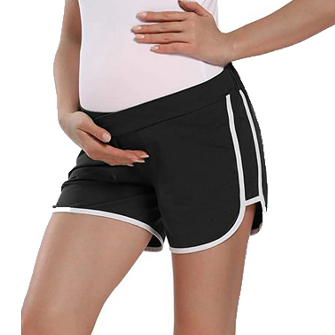 Short de maternité d\'été pour femmes enceintes, pantalon de grossesse, taille élastique, décontracté, vêtements pour mères