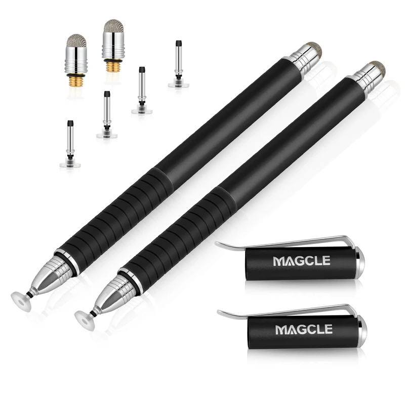 Stylet à disque universel 2 en 1 en Fiber, série de pointes en maille, pour écran tactile de précision, pour tous les écrans tactiles capacitifs