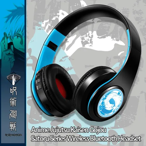 Imagen 2 del producto Cosplay Gaming Headphone Anime Jujutsu Kaisen Gojou Satoru Auriculares Bluetooth Auriculares Regalo Tarjeta enchufable y FM para IOS ANDROID