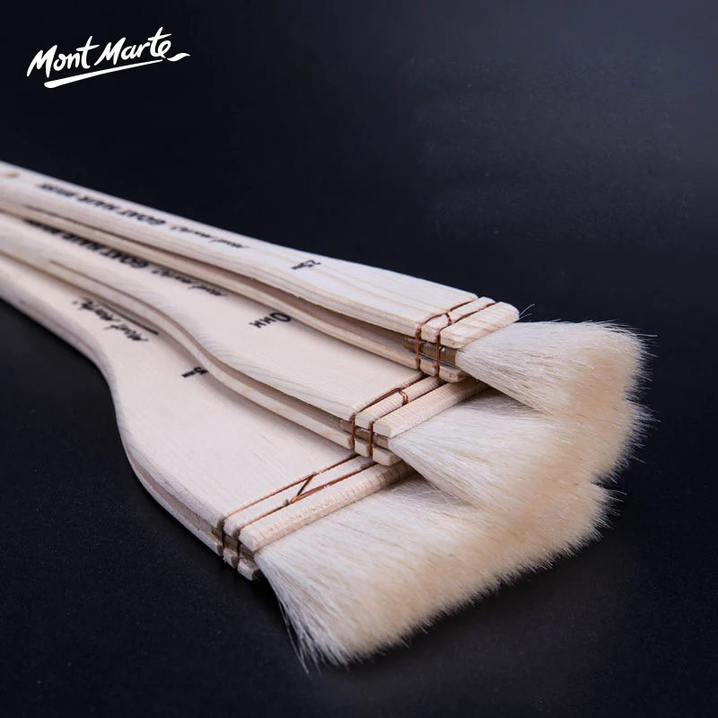 Goat Hair Art Paint Brushes Wooden Handle Painting Brush for Artist Watercolor Acrylic Oil Drawing