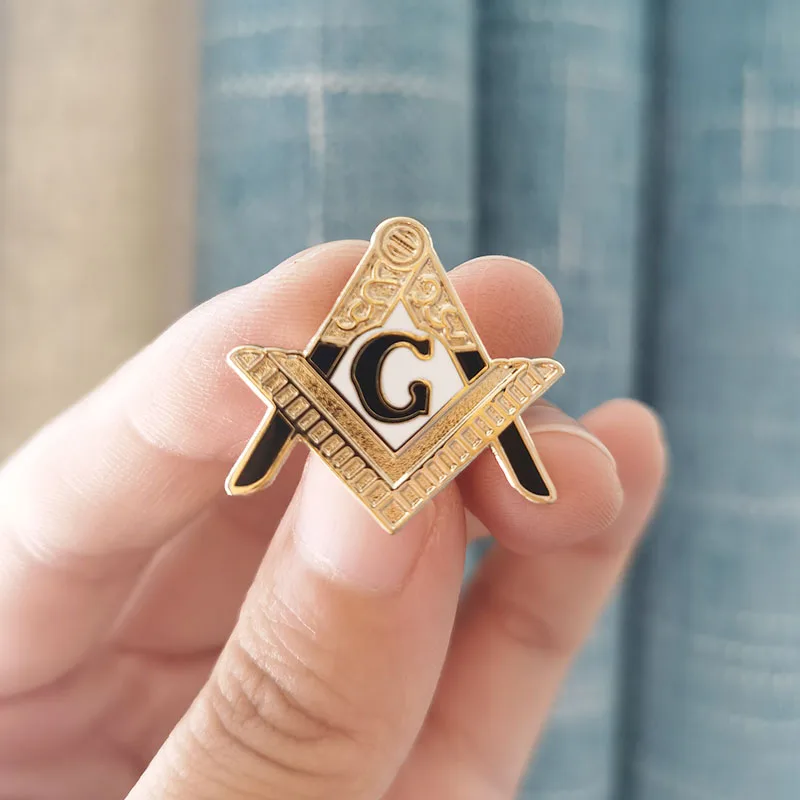 Masonic Square and Compass with G Lapel Pins Brooch Freemasons Entered Apprentice Metal Badge Craft Free Masons Gifts