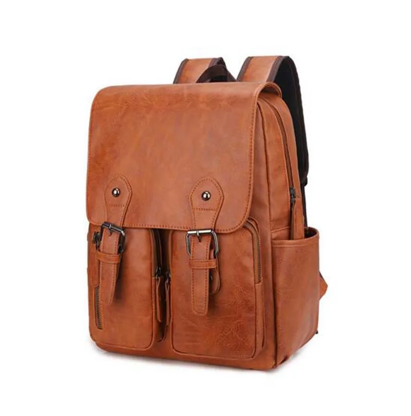 Wholesale Hot Sale New Men High Quality Leather Backpack Multifunction Laptop Bag Large Capacity Travel Shoulder Bags School Bag