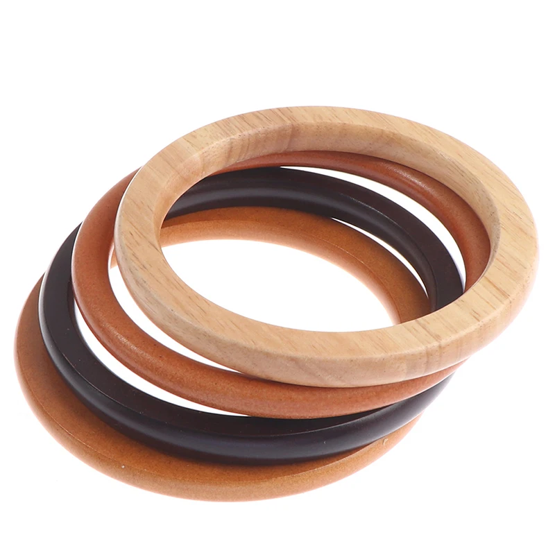 1pc D Round Handcrafted Wooden Handle for Handmade Handbag DIY Tote Purse Frame Making Bag Hanger Bag Strap Tote Bag Accessories