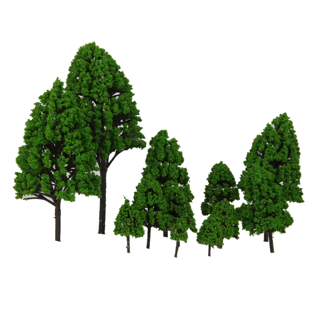 12pcs 2.5-16cm Mixed Model Trees for Model Train Diorama, DIY Crafts, Wargames Scenery or Building Scenics Miniature Tree