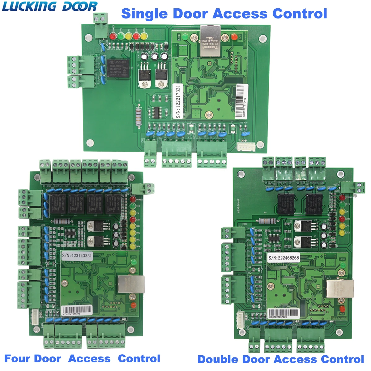 Panel de Control de acceso de red de cuatro puertas, placa con protocolo de comunicación de Software TCP/IP, lector Wiegand para 1, 2 y 4 puertas