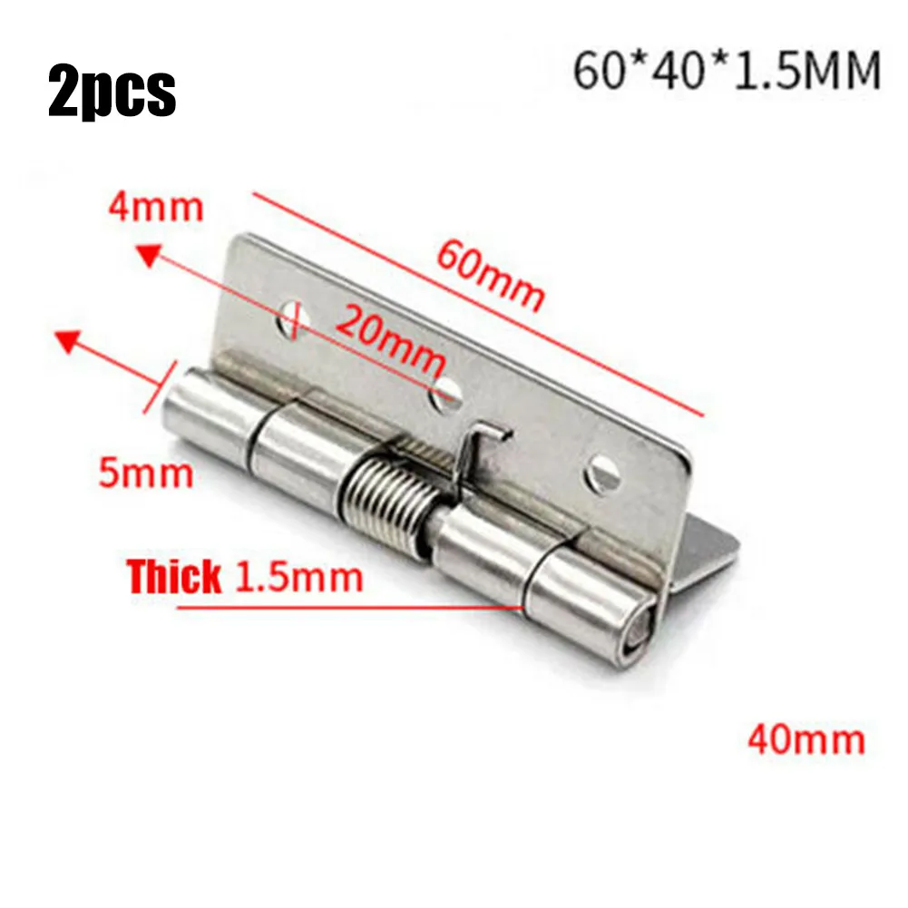 2pcs 1/1.5/2/2.5/3/4 Inch Self Closing Durable Stainless Steel Spring Hinge Furniture Hinge Gift Box Instrument Box Cosmetics