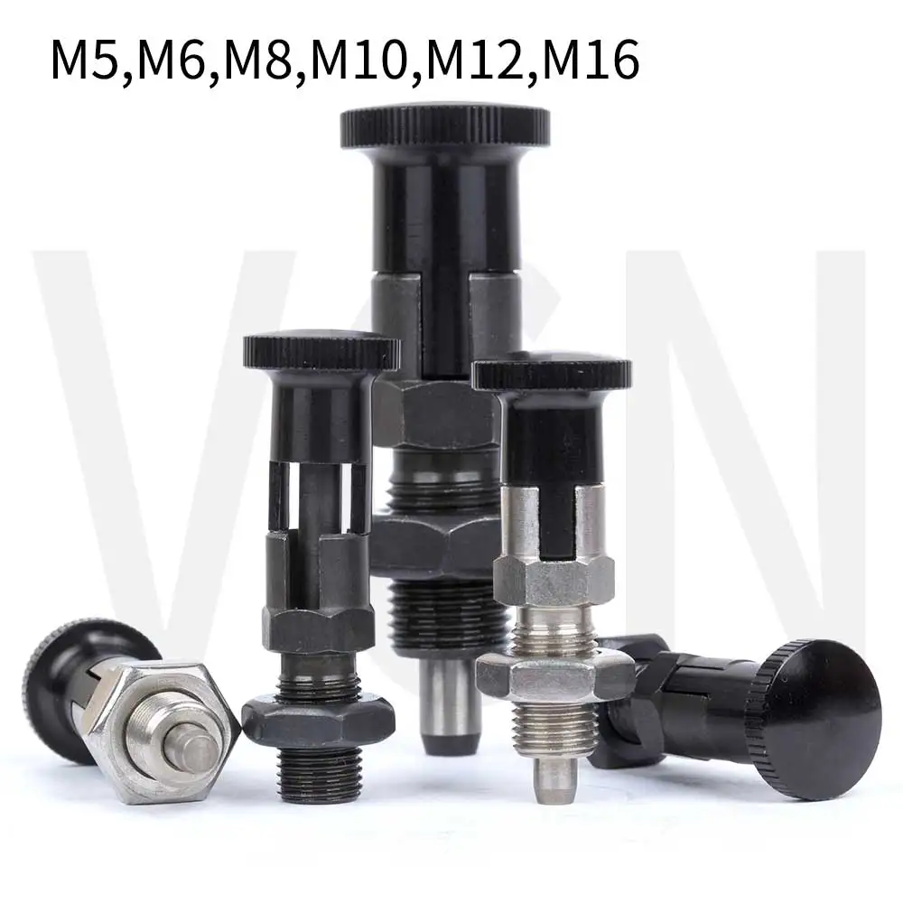 NEW! Index Plungers, Index Bolts, Aluminum Knob,With Nut. Fine Thread  M5 M6 M8 M10 M12 M16  Factory Stock   Fast Shipping