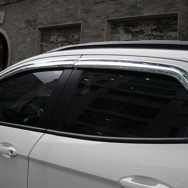 Side Window Deflector For Ford Ecosport  Chrome /Acrylic Sun Rain Deflector Weather Shield Car Accessories 2013-2020