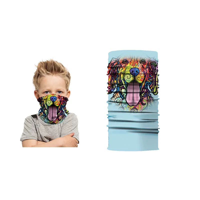 3d digital printed children's Animal Magic headband boys and girls seamless multi-function headband outdoor  neck gaiter scarf