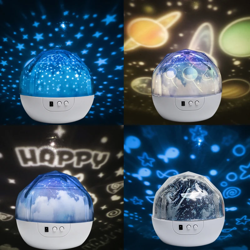 Luz de led de céu estrelado, bateria usb, novidade criativa, colorida, rotação, piscante, galaxy universo, decoração do quarto, presente de