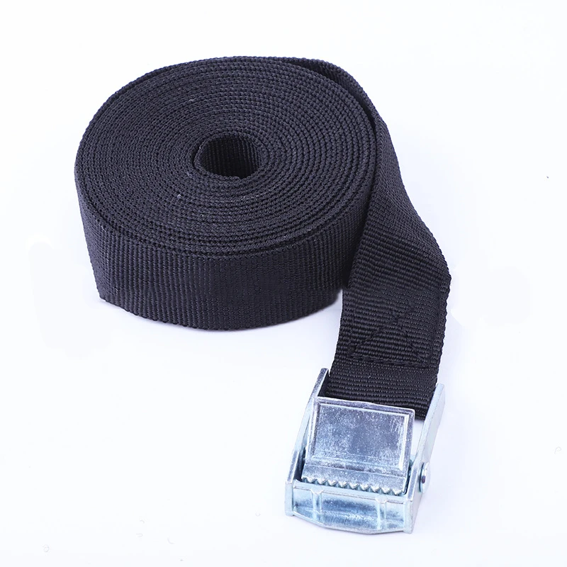 1M/2M/3M/4M/5M Black Buckle Tie-Down Belt Cargo Straps 2.5cm Car Luggage Strap Zinc Iron Press Buckle Tie Auto Accessories