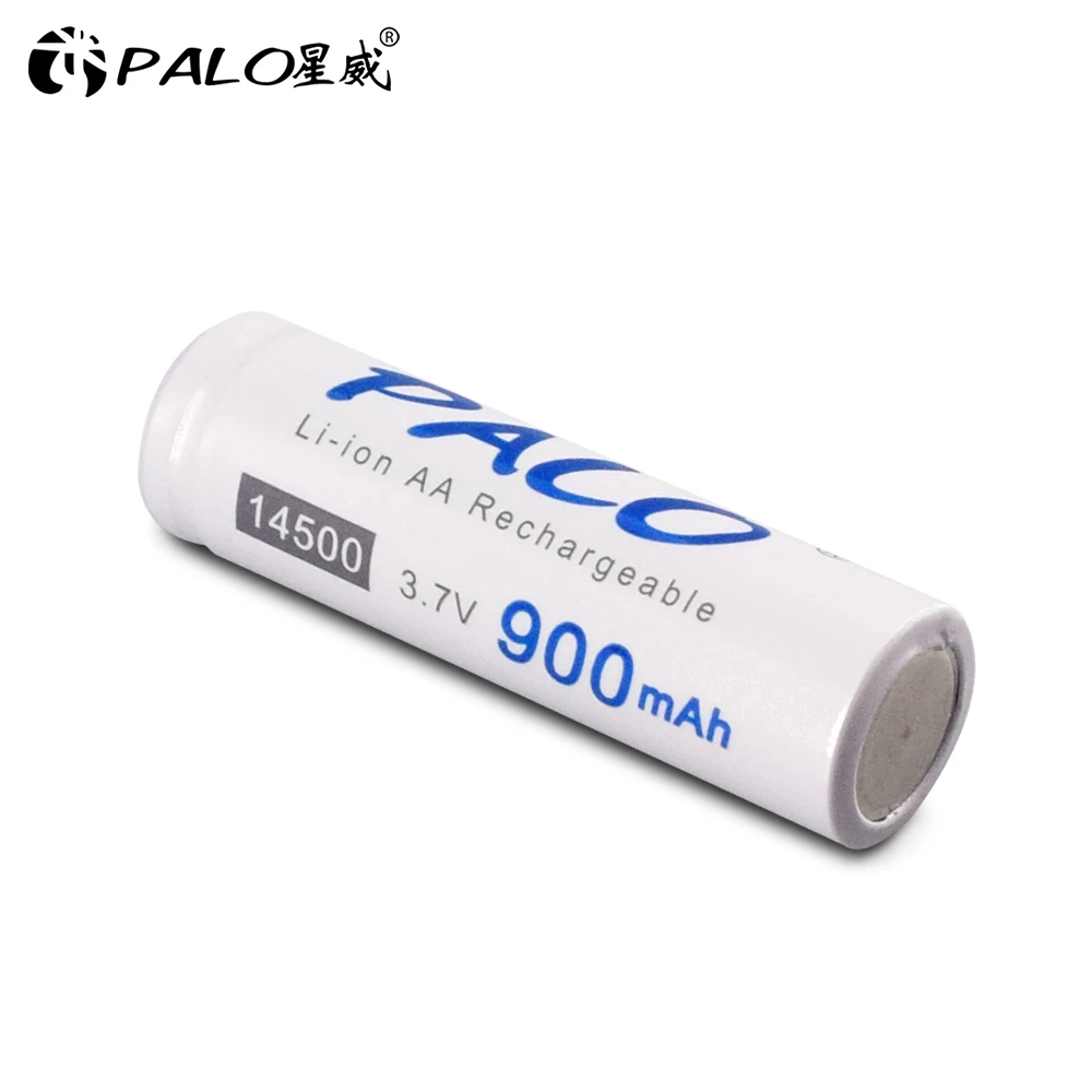 PALO 14500 Battery 3.7V Li-ion AA Battery 14500 Rechargeable Battery Protected With Battery Case 3.7v 14500 Battery