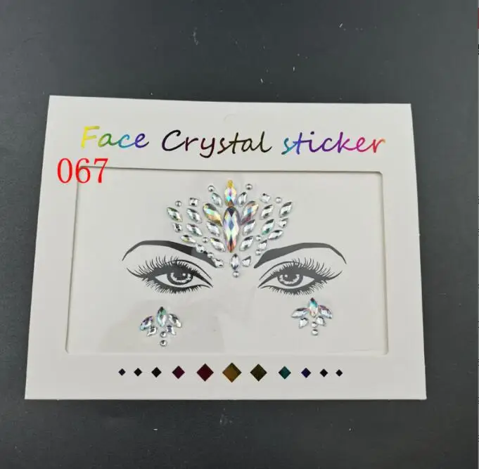 water tattoo face 3D Sexy face tattoo stickers Temporary tattoos glitter fake tattoo rhinestones for woman Party face Jewels