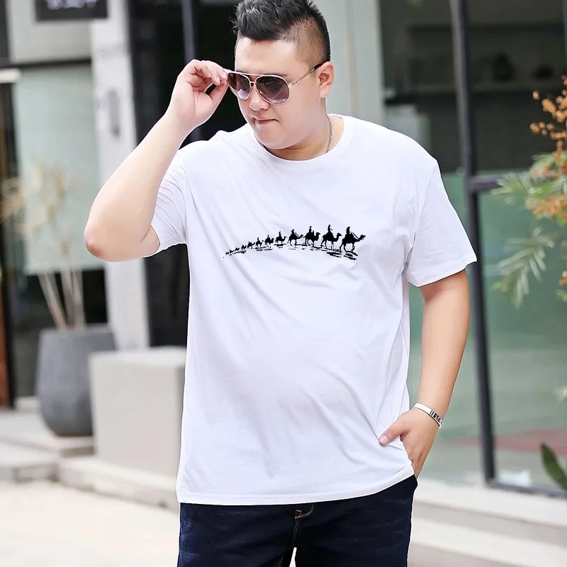 MT20 Fashion S-5XL Plus Size Men T-shirt Short-Sleeve O-Neck Camel Print Soft T Shirt Casual Tops Tees Outdoor Sports Clothing