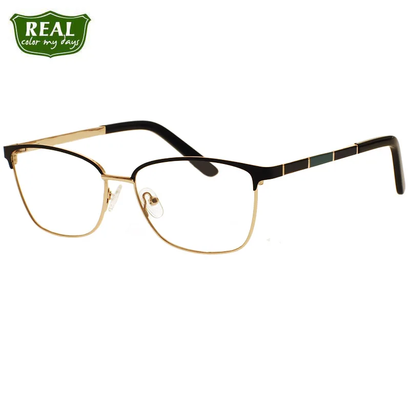 

2019 High Quality Optical Glasses Frame Fashion Metal Frame Myopia Men Eyeglasses Women Gradient Eyeglasses Temple Clear Glasses