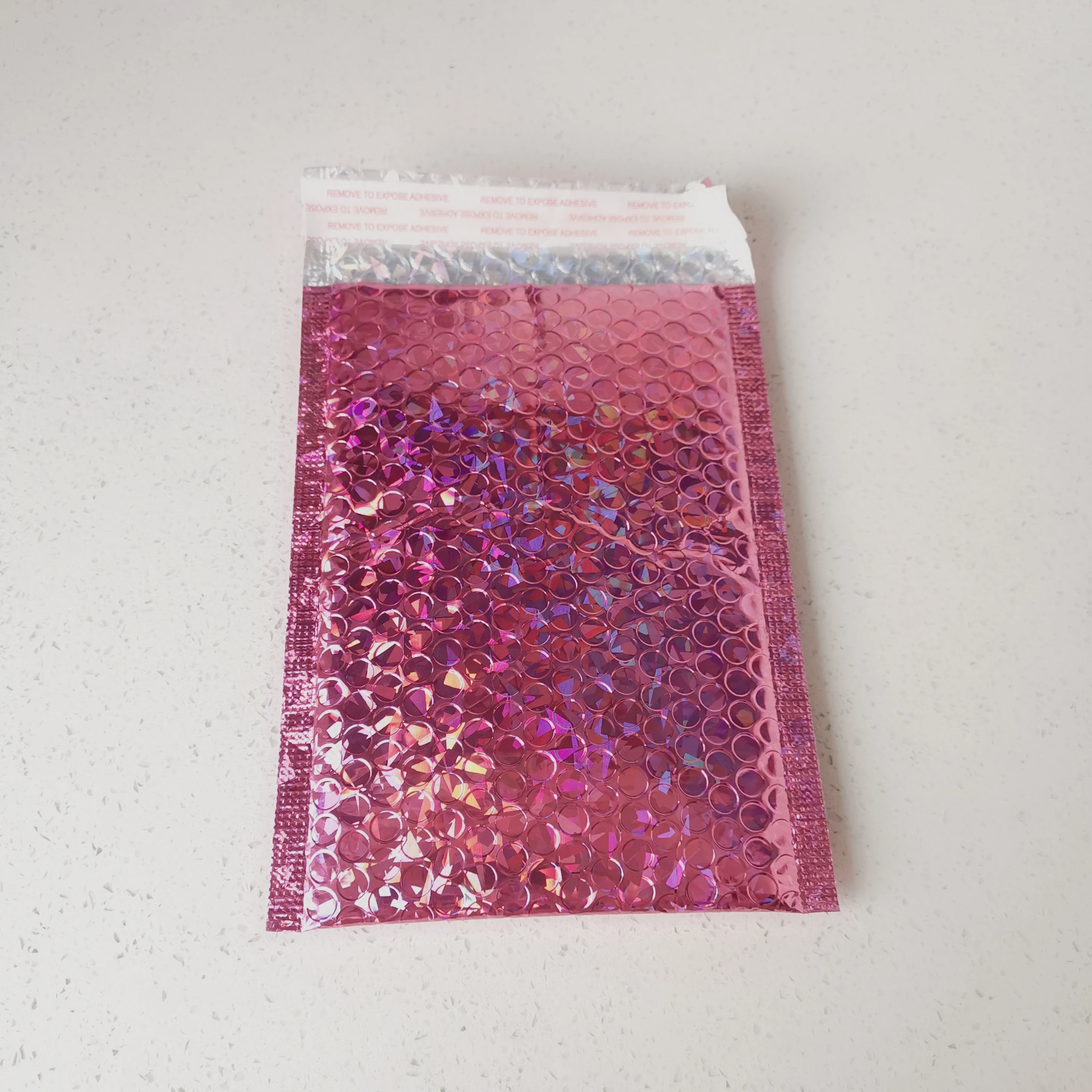 Laser Rose Red 18x23cm 130Pcs Aluminized Aluminum Film Bubble Packaging Bag