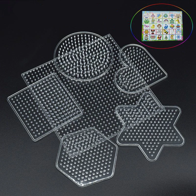 6pcs/set 5mm Contas Hama template Contas ferramenta Educacional Tangram Puzzle Brinquedo DIY Modelo Toy Kids Free shipping