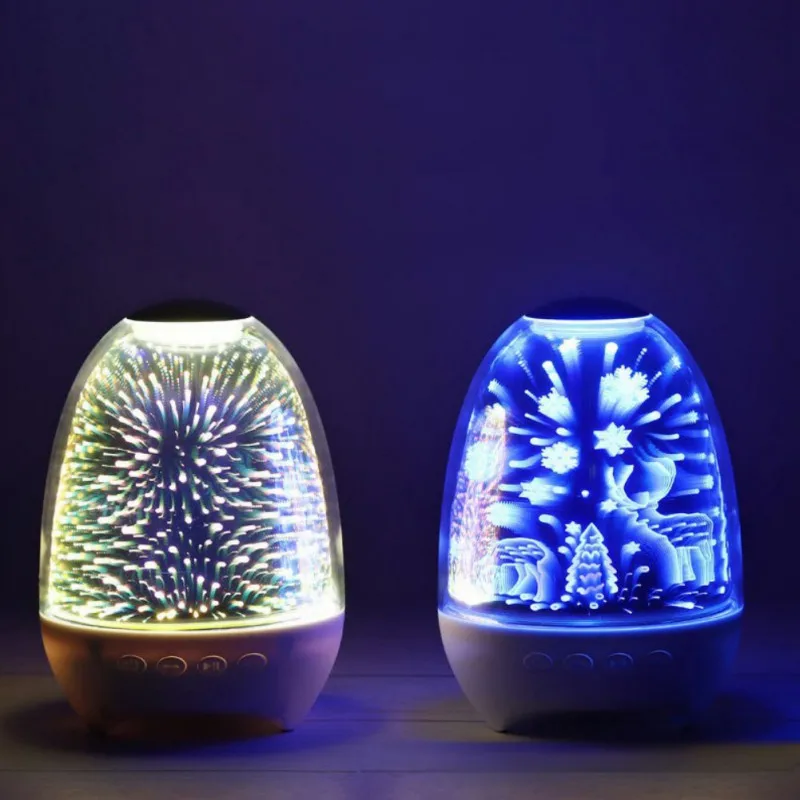 Night Light Bluetooth 5.0 Speakers TWS Wireless Hands Free Calling Bedroom Lamp Soundbox With Colorful LED Light