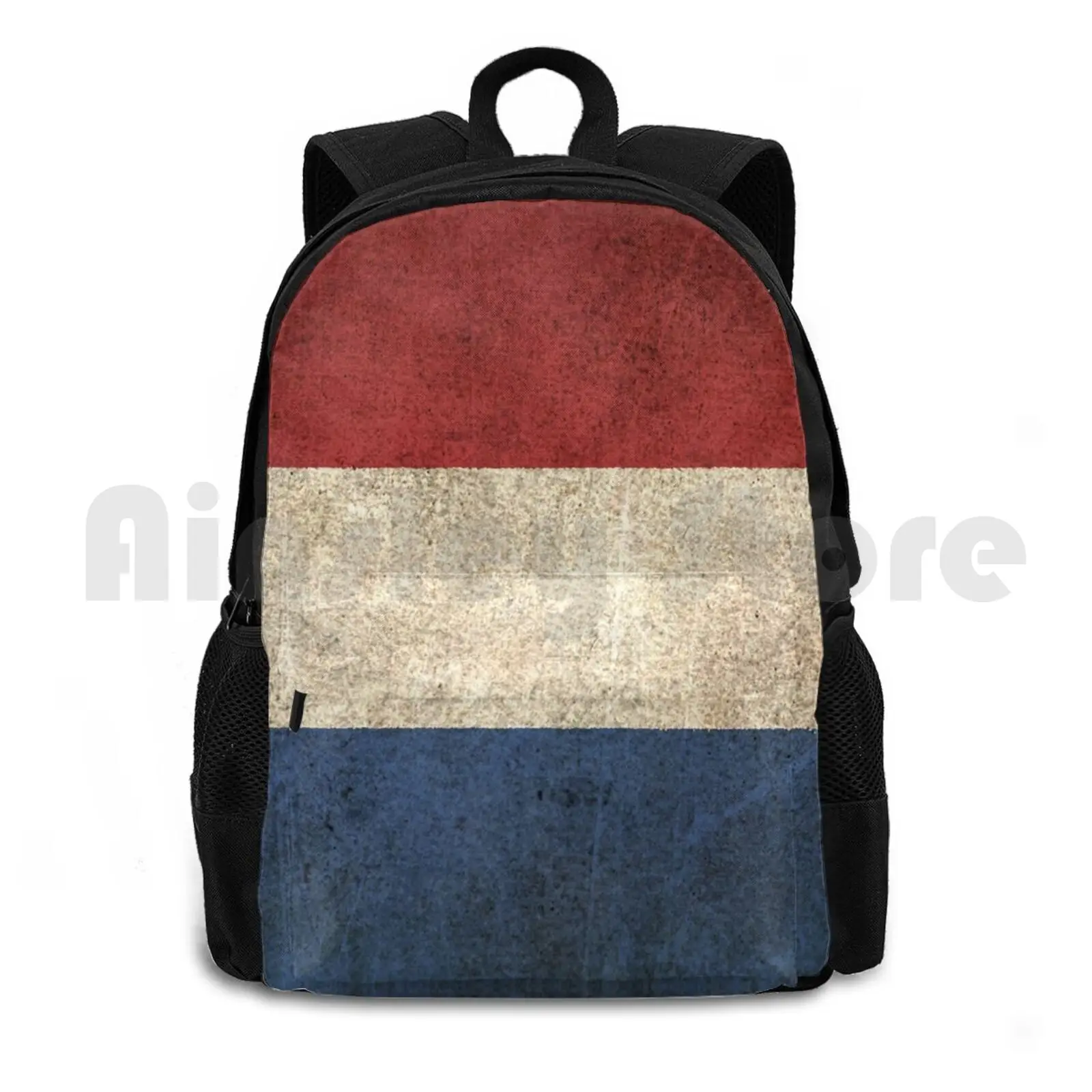 Old And Worn Distressed Vintage Flag Of The Netherlands Outdoor Hiking Backpack Riding Climbing Sports Bag Vintage Dutch Flag