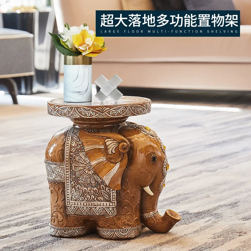 North Elephant Shape Shoe Changing Stool Home Practical Floor Decor Entrance Shoe Stools Tea Table Home Resin Storage Rack