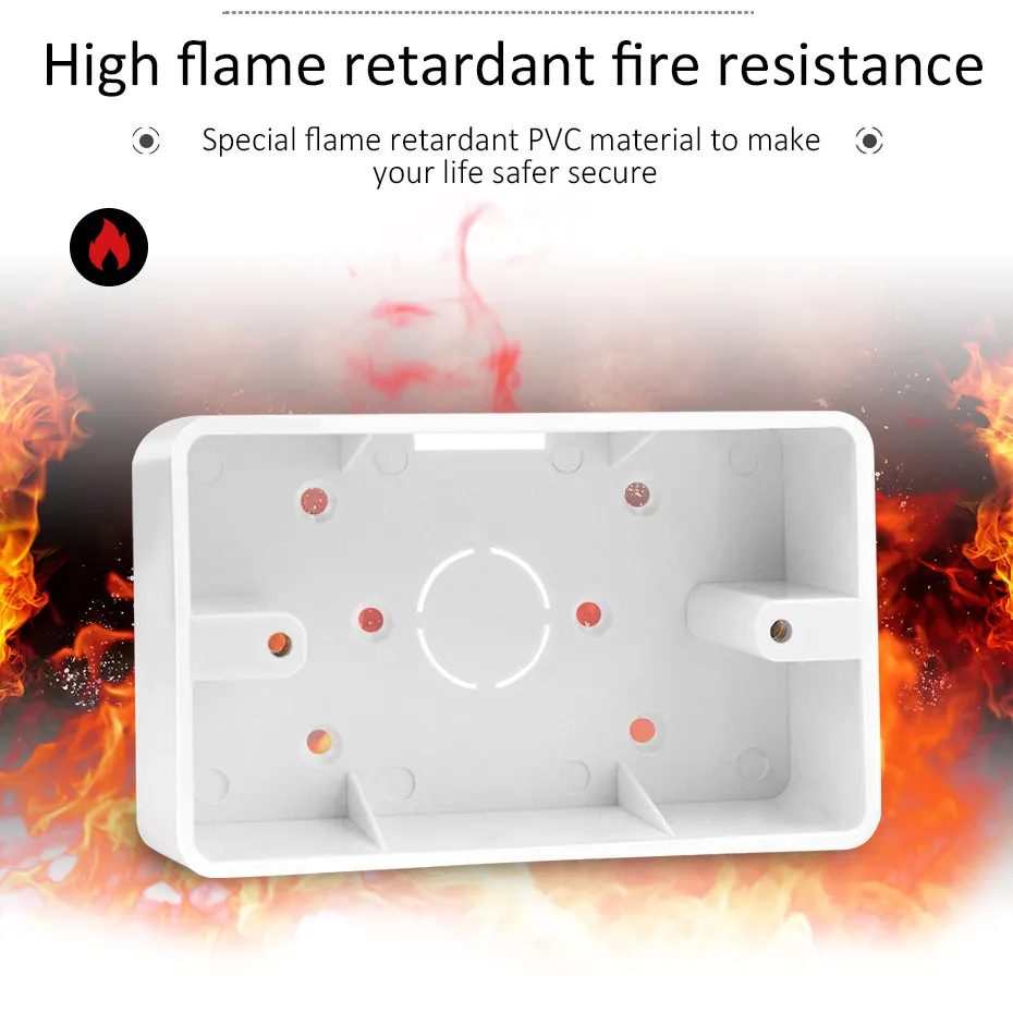 Wall Surface Mounting Bottom Box 118mm*74mm*34mm PVC plastic Switch External Mounting Box For US Standard Wall Switch Socket