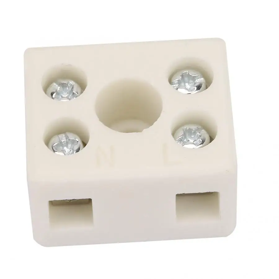 5PCS /Lot 2 Postion 5 Hole Ceramic Wiring Terminal Block High Frequency Porcelain Dual Row Wire Connector