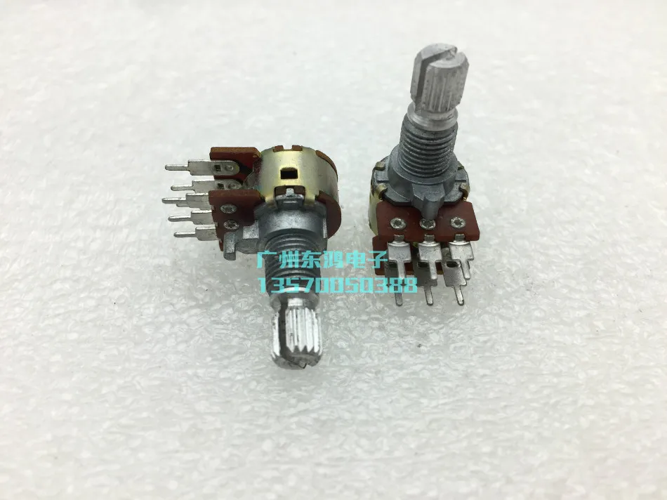 High quality potentiometer rk12 potentiometer duplex b50k wrapped thread shaft length 15mm shaft