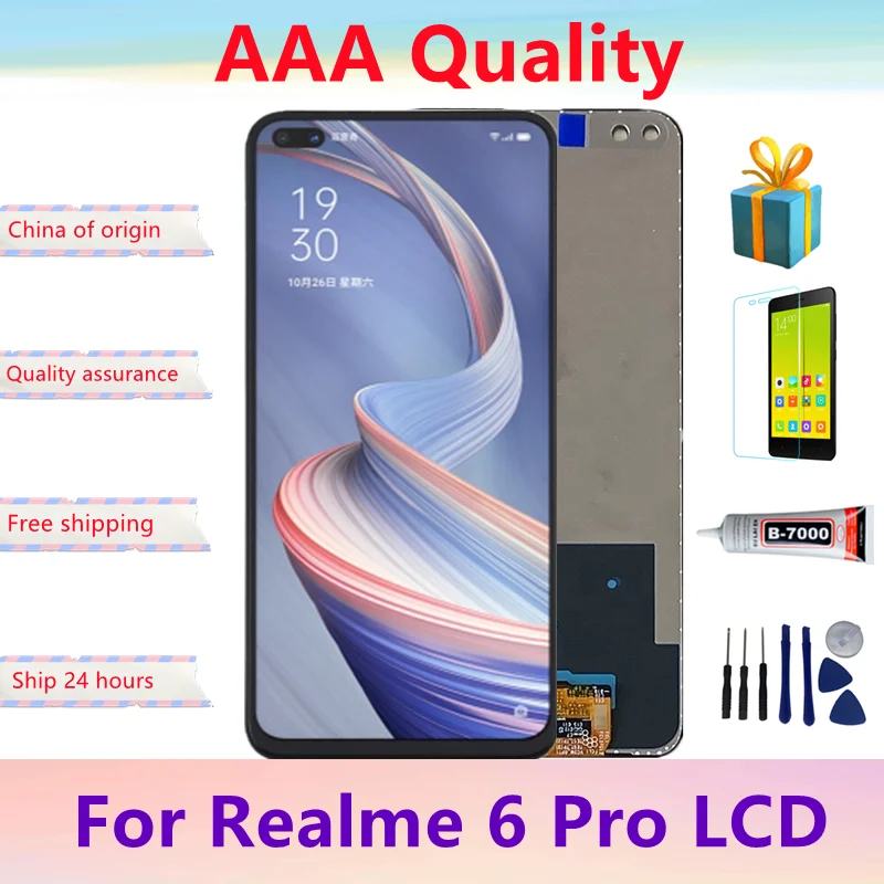 

Original 6.6" For Realme 6 Pro RMX2061 RMX2063 LCD Display Touch Panel Digitizer Screen Replacement Parts