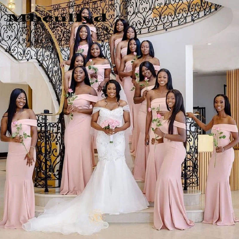 

Elegant African Women Bridesmaid Dresses Long Mermaid Wedding Guest Dress Maid of Honor Gown Robe Demoiselle D'honneur 2023